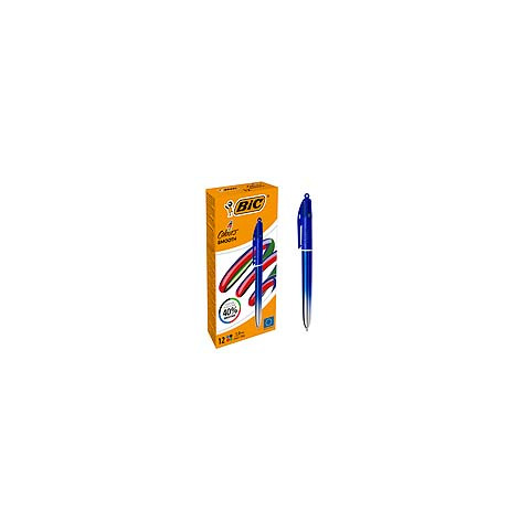 Penna a sfera a scatto BIC 4 Colours 1 mm in conf. 12 pezzi Smooth Gradient Blu 524091